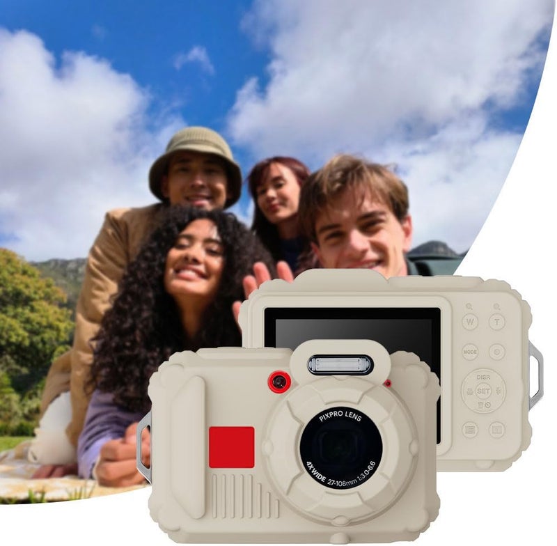 TUOOUT Silicone Case for Kodak Pixpro wpz2 Digital Camera with with Removable Lens Cover and Screen Protector and a Lanyard for Ckodak pixpro wpz2 Accessories -(Rice White) - Image 3